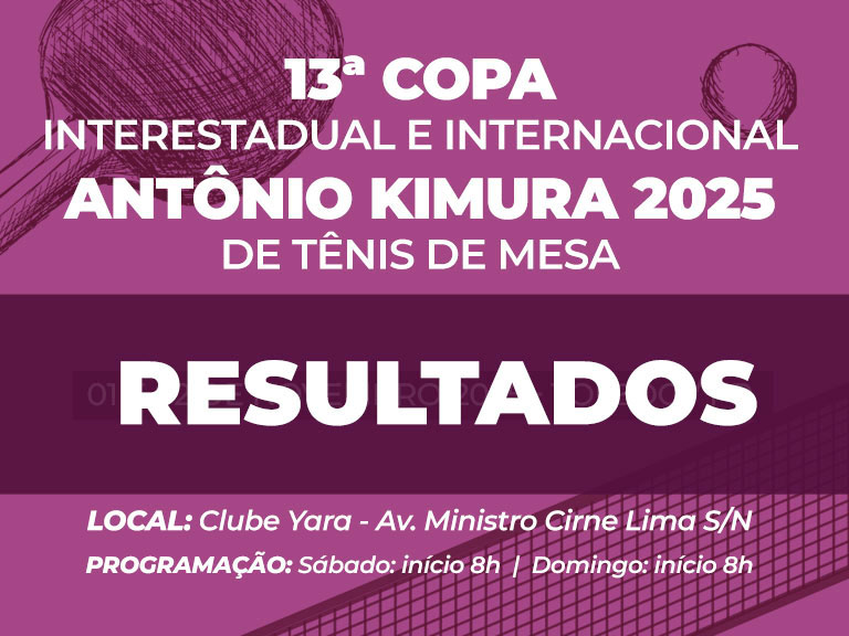 Resultados 13ª Copa Interestadual e Internacional Antônio Kimura – 01 e 02 de Novembro/2025